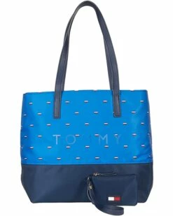 Best Pirce 😀 Tommy Hilfiger Handbags Mariana II-Tote with Hangoff-Corporate Stripe Critter Nylon 👏