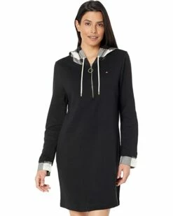 Coupon ✔️ Tommy Hilfiger⌛ Dresses French Terry Zip-Up Hoodie Dress 🥰