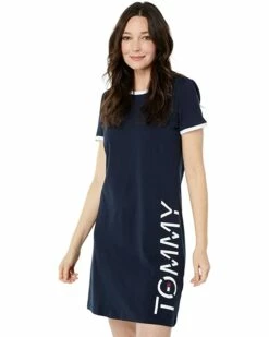 Deals ⌛ Tommy Hilfiger Dresses Short Sleeve Vertical Logo😍 Dress ❤️ -Tommy Hilfiger Shop 61FShwoSvYL. AC SR736920