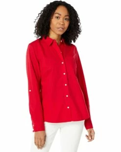 Discount ❤️ Tommy Hilfiger Shirts & Tops Solid Roll Tab ❤️ -Tommy Hilfiger Shop 61MB8FOwYCL. AC SR736920