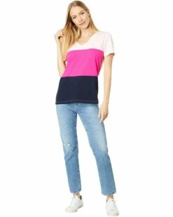 Flash Sale ✔️ Tommy Hilfiger Shirts & Tops V-Neck Pique Color-Block Tee 🎁 -Tommy Hilfiger Shop 61NuqIa0ODL. AC SR736920