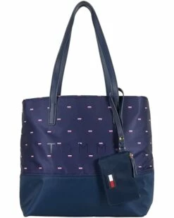 Best Pirce 😀 Tommy Hilfiger Handbags Mariana II-Tote with Hangoff-Corporate Stripe Critter Nylon 👏 -Tommy Hilfiger Shop 61SpI1fFa8L. AC SR736920