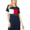 Hot Sale ✨ Tommy Hilfiger🎉 Dresses Short Sleeve Logo Block Flag T-Shirt😍 Dress ✔️