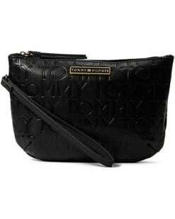 Cheap 🌟 Tommy Hilfiger Handbags Irene II Half-Moon Wristlet Embossed Smooth PVC ⌛