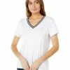 Promo 💯 Tommy Hilfiger Shirts & Tops Short Sleeve V-Neck Tipped Tee ⌛