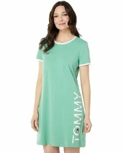 Deals ⌛ Tommy Hilfiger Dresses Short Sleeve Vertical Logo😍 Dress ❤️