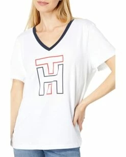 Outlet ⌛ Tommy Hilfiger Shirts & Tops Interlocking Logo V-Neck Tee 🥰 -Tommy Hilfiger Shop 61q0vyjpIL. AC SR736920