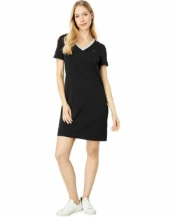 Buy ✨ Tommy Hilfiger🔔 Dresses Solid V-Neck Dress 🎁 -Tommy Hilfiger Shop 61wvRcV8v8L. AC SR736920