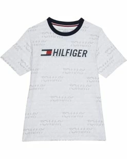 Best deal 😍 Tommy Hilfiger Kids Shirts & Tops TSP Short Sleeve All Over Print Tee (Big Kids) ✔️