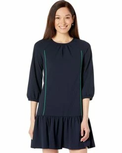 Buy 🧨 Tommy Hilfiger Dresses Scuba Crepe🥰 Dress with Color-Block Piping ✔️