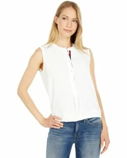 Buy ✨ Tommy Hilfiger Shirts & Tops Sleeveless Band Collar Blouse ⭐ 10 Buy ✨ Tommy Hilfiger Shirts & Tops Sleeveless Band Collar Blouse ⭐ -Tommy Hilfiger Shop 714TFNUhVFS. AC SR736920