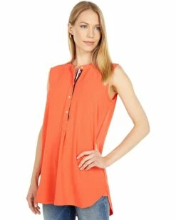 Buy ✨ Tommy Hilfiger Shirts & Tops Sleeveless Band Collar Blouse ⭐