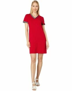 Buy 🎉 Tommy Hilfiger Dresses Short Sleeve V-Neck Tee Dress Dot Print ✔️ -Tommy Hilfiger Shop 718JwfHPAPL. AC SR736920