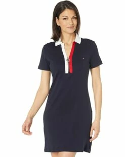 Best reviews of ✨ Tommy Hilfiger🔥 Dresses Solid Zip-Up Polo Shirtdress ✔️
