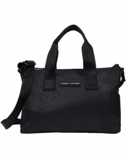 New 😉 Tommy Hilfiger Handbags Jodie II Convertible Satchel - Bias Outline Matte Shine Nylon 🛒