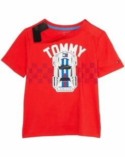 Flash Sale 🔥 Tommy Hilfiger Adaptive Shirts & Tops KB Maple T-Shirt with Velcro Closure At Shoulders (Little Kids/Big Kids) 👏
