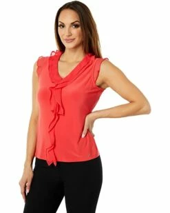 New ✔️ Tommy Hilfiger Shirts & Tops Sleeveless Mix Media Ruffle Front 😀 -Tommy Hilfiger Shop 71I1QA9BuWL. AC SR736920