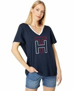 Outlet ⌛ Tommy Hilfiger Shirts & Tops Interlocking Logo V-Neck Tee 🥰 -Tommy Hilfiger Shop 71L5zcu6cZL. AC SR736920