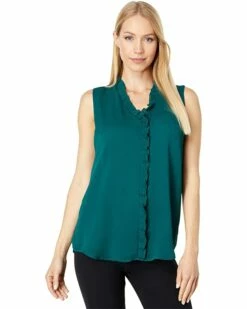 Cheapest 👍 Tommy Hilfiger Shirts & Tops Sleeveless V-Neck Ruffle Blouse 🤩