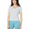 Best reviews of 🛒 Tommy Hilfiger Shirts & Tops Short Sleeve Stripe V-Neck Tee 🤩