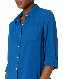 Top 10 😀 Tommy Hilfiger Shirts & Tops Roll Tab Top - Aero ⭐ -Tommy Hilfiger Shop 71TS8PLFEQL. AC SR736920