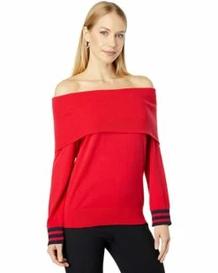 Best deal ⭐ Tommy Hilfiger Sweaters Off-the-Shoulder Stripe Sleeve Sweater ❤️ -Tommy Hilfiger Shop 71Y9QwewonL. AC SR736920