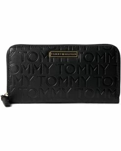 Hot Sale ✨ Tommy Hilfiger Wallets Irene II Zip Around Wallet Embossed Smooth PVC ⭐