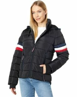 Top 10 🌟 Tommy Hilfiger Coats & Outerwear Short Puffer w/ Sleeve Detail ❤️