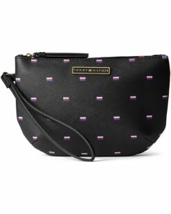 Cheapest ✨ Tommy Hilfiger Handbags Irene II Half-Moon Wristlet Corporate Critter Texture PVC ✨