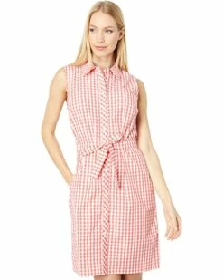 Cheapest 👏 Tommy Hilfiger Dresses Sleeveless Gingham Shirtdress 😉