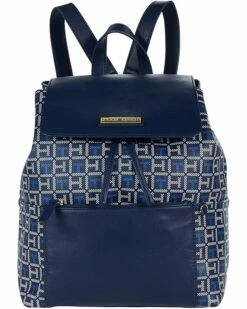 Wholesale 💯 Tommy Hilfiger Backpacks Naomi II Flap Backpack with Pouch Coated Square Monogram 👏