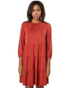 Coupon 🧨 Tommy Hilfiger Dresses 3/4 Sleeve Ghost Tiered Dress ❤️