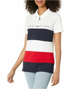 Buy ✨ Tommy Hilfiger Shirts & Tops Pieced Global Zip Polo ⌛
