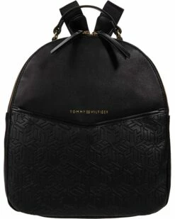 New 🔔 Tommy Hilfiger Backpacks April Backpack - TH Cube Embossed PVC ❤️