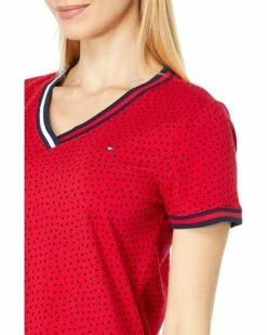 Buy 🎉 Tommy Hilfiger Dresses Short Sleeve V-Neck Tee Dress Dot Print ✔️ -Tommy Hilfiger Shop 813EBVKCGHL. AC SR736920