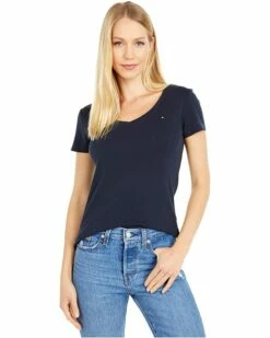 Discount 🔥 Tommy Hilfiger Shirts & Tops Short Sleeve V-Neck Flag Tee ❤️ -Tommy Hilfiger Shop 816zfFQZt3L. AC SR736920