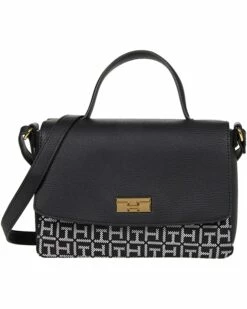 Top 10 ❤️ Tommy Hilfiger Handbags Tiffany II - Convertible Flap Satchel - Square Monogram Jacquard with Pebble PVC 👍