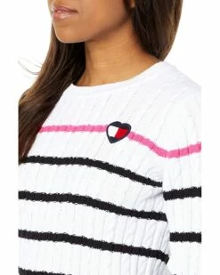 Cheapest ❤️ Tommy Hilfiger Sweaters Stripe Cabel Crew Sweater 🤩 -Tommy Hilfiger Shop 81CA1 qwjSL. AC SR736920