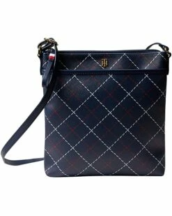 Promo 👍 Tommy Hilfiger Handbags Cynthia II - North/South Crossbody - Bias Check Printed Quilt PVC 👍