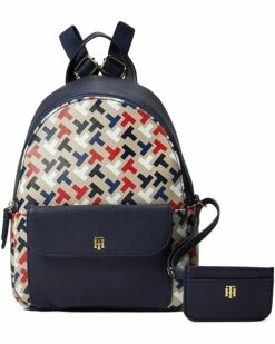 Best reviews of 💯 Tommy Hilfiger Backpacks Lynn II Dome Backpack w/ Pouch Bias Multi Print PVC 🔔