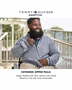 Best Sale 🛒 Tommy Hilfiger Adaptive Hoodies & Sweatshirts Signature Mockneck Sweatshirt 🥰 -Tommy Hilfiger Shop 81NZc gccUL. AC SR736920