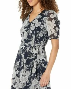 Best Sale ⭐ Tommy Hilfiger👍 Dresses Wallpaper Zinnia Pleated Sleeve Fit-and-Flare ❤️ -Tommy Hilfiger Shop 81NocU8d5L. AC SR736920