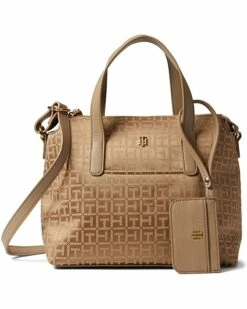 Wholesale 👍 Tommy Hilfiger Handbags Lynn II Convertible Satchel w/ Pouch Square Monogram Jacquard ❤️ -Tommy Hilfiger Shop 81NrORBKSEL. AC SR736920