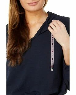 New ⭐ Tommy Hilfiger Hoodies & Sweatshirts Crop Woven Hooded Pullover Blouse 😍 -Tommy Hilfiger Shop 81PJSET1YkL. AC SR736920