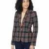 Deals 🔥 Tommy Hilfiger Coats & Outerwear One-Button Plaid Blazer ✔️