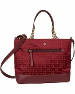 Coupon ✔️ Tommy Hilfiger Handbags Parker II Convertible Shopper - Square Monogram Jacquard 🧨