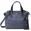 Wholesale 👍 Tommy Hilfiger Handbags Lynn II Convertible Satchel w/ Pouch Square Monogram Jacquard ❤️