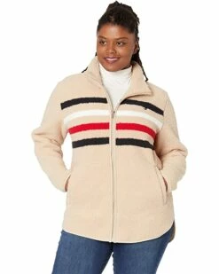 Cheap 🛒 Tommy Hilfiger Coats & Outerwear Stripe Sherpa Jacket 😍