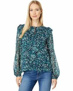 Best Pirce ✔️ Tommy Hilfiger Shirts & Tops Long Sleeve Dot Ruffle Blouse ⌛