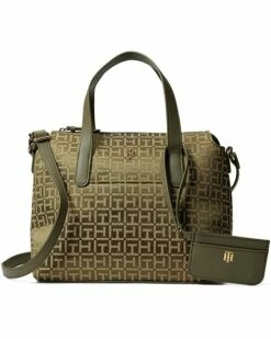 Wholesale 👍 Tommy Hilfiger Handbags Lynn II Convertible Satchel w/ Pouch Square Monogram Jacquard ❤️ -Tommy Hilfiger Shop 81dYpkuTaGL. AC SR736920